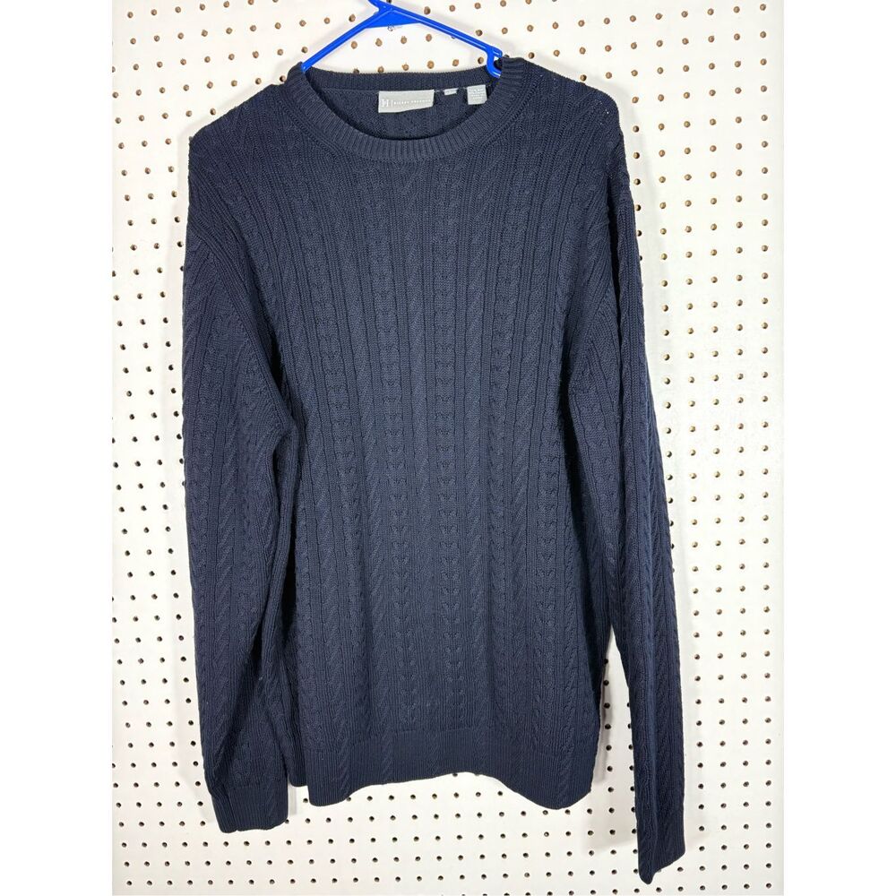Hickey Freeman silk blend cable knit sweater size L